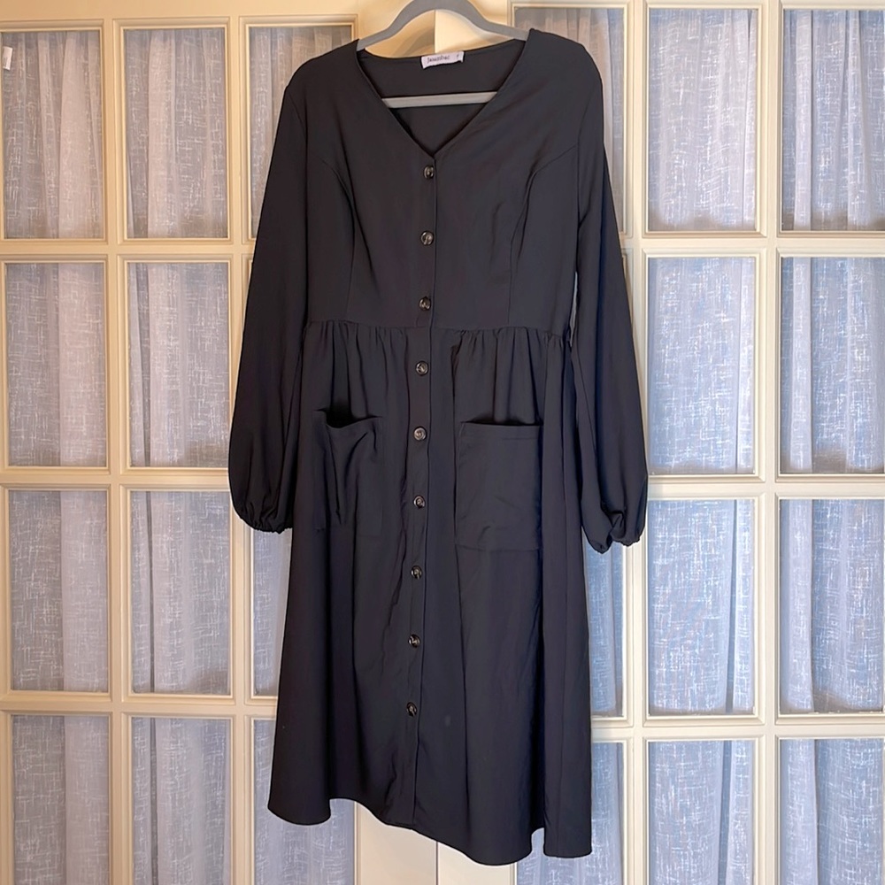Black Button-Down Dress